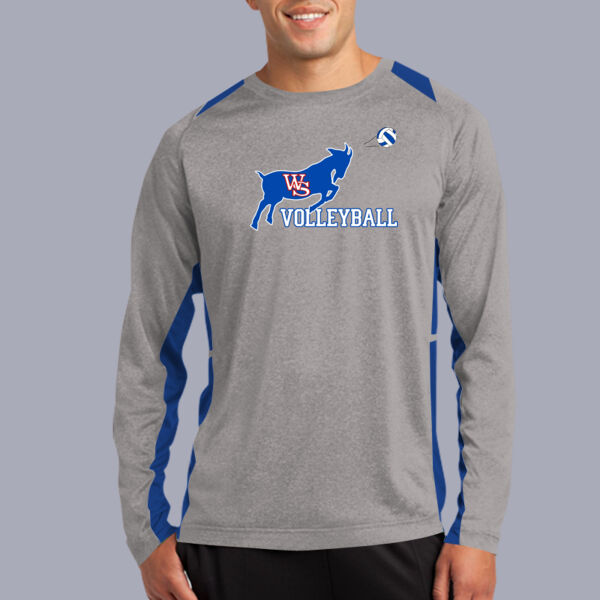 WS Volleyball Billie - Long Sleeve Heather Colorblock Contender  Tee Thumbnail