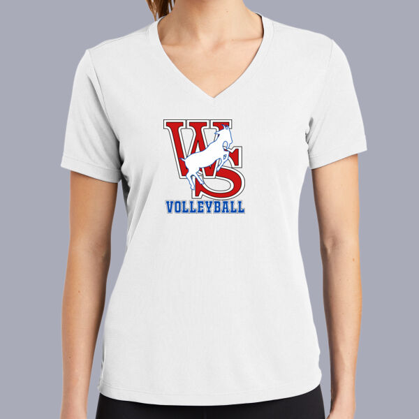 WS Volleyball - Ladies PosiCharge ® RacerMesh ® V Neck Tee Thumbnail