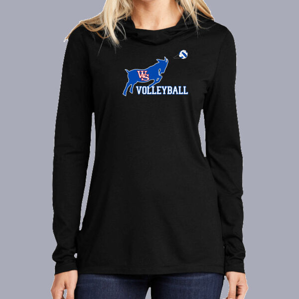 WS Volleyball Billie - Ladies PosiCharge ® Tri Blend Wicking Long Sleeve Hoodie Thumbnail