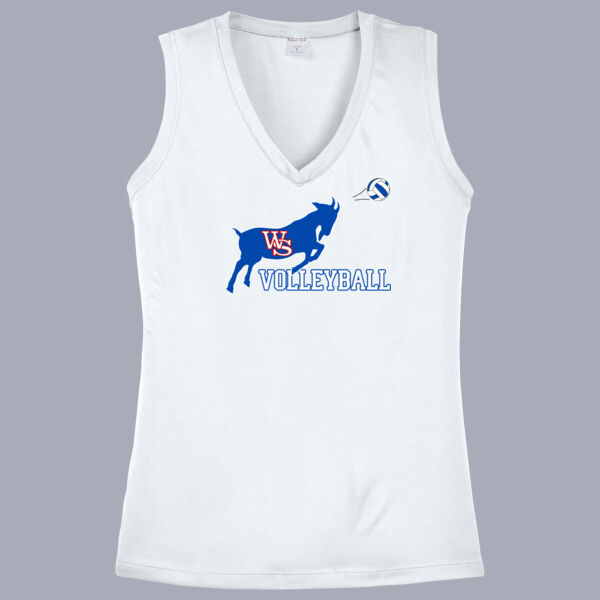 WS Volleyball Billie - Ladies Sleeveless PosiCharge ® Competitor V Neck Tee Thumbnail